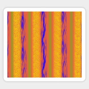 Stripes in Varied Textures Yellow Blue Orange Green Sticker